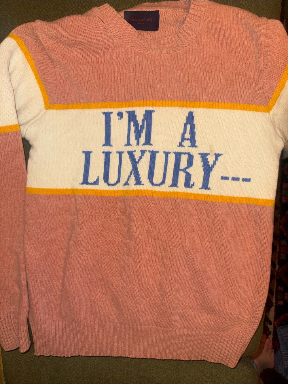 Pink 'I'm A Luxury' Crewneck Sweater
